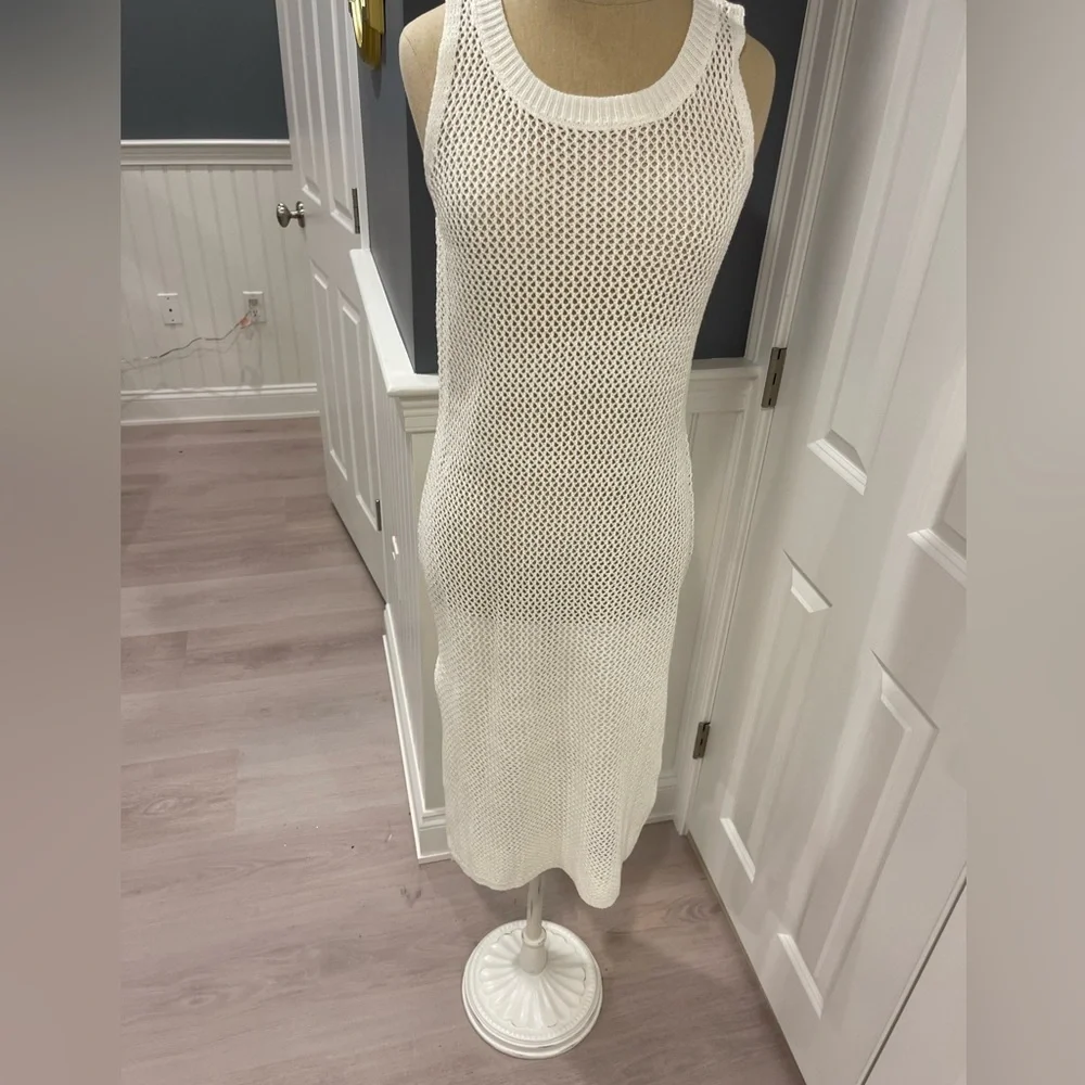 Lulus Sandy Cove Cream Sheer Crochet Swim Cover-up - Picture 3 of 11